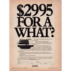 VTG Xerox 2300 & 2600 Desktop Copier Print‎ Ad - Office Technology Advertising